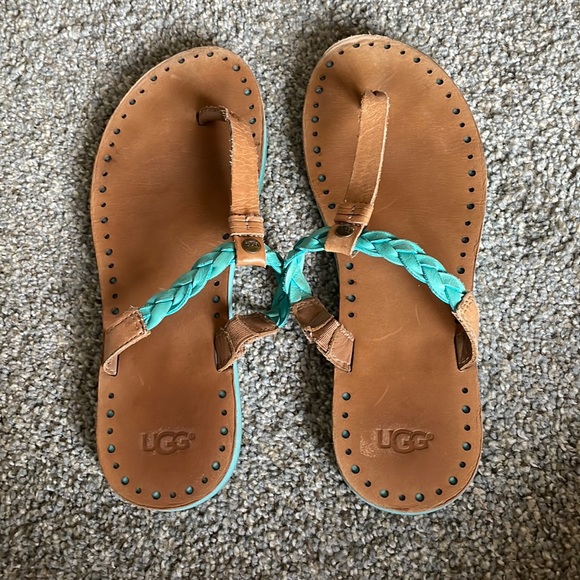 UGG Shoes Ugg Womens Light Brown Bria Braided Strap Slip On Flip Flop Sandals Sz 8 Poshmark